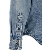 Versace Blue Cotton Blouse