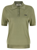Fendi Bicolor Viscose Polo Shirt