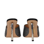 Off-White Black Satin Stiletto Heel Sandals