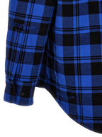 Off-White Blue Cotton Pattern Shirt