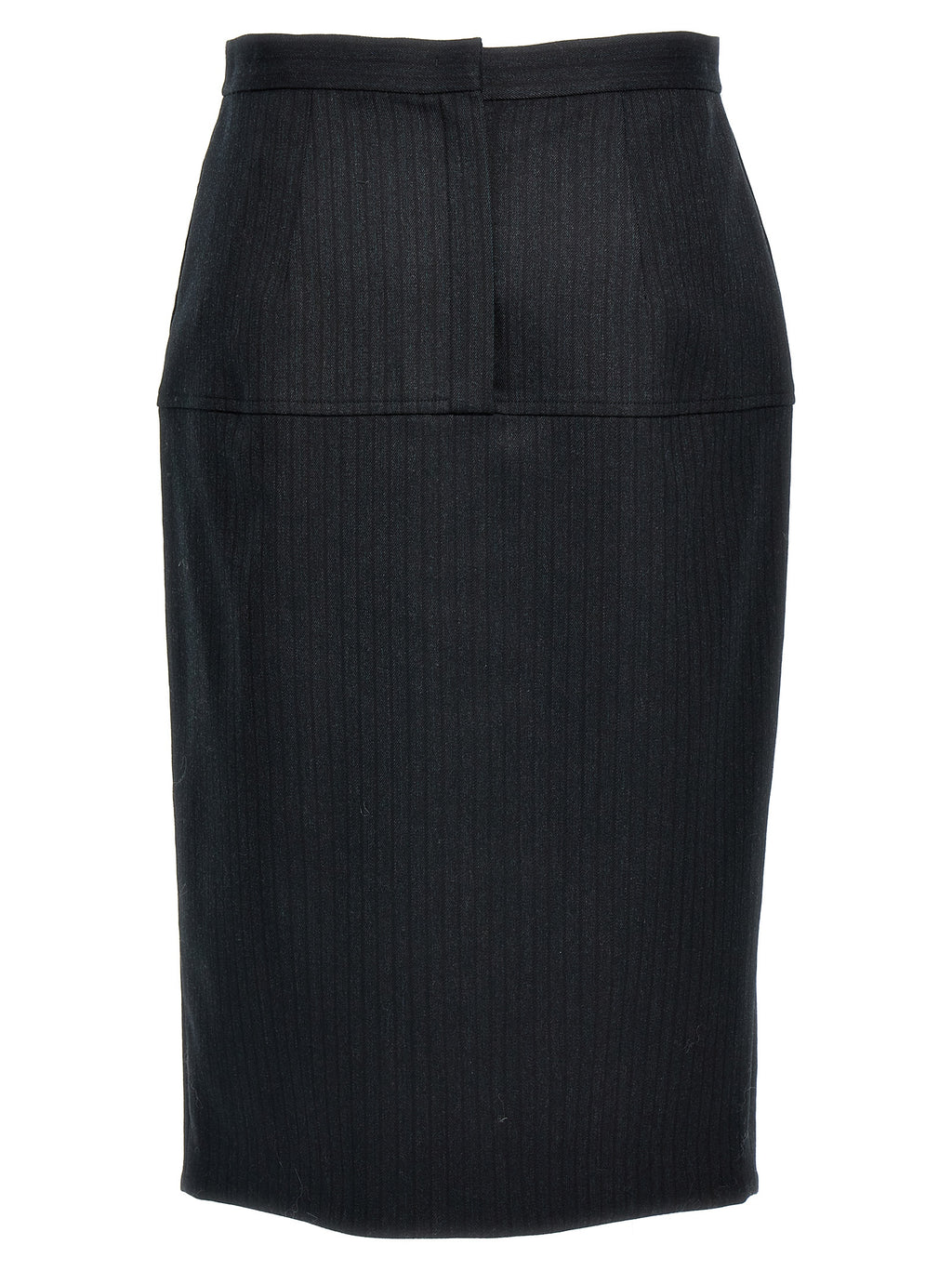 Fendi Gray Virgin Wool Midi Skirt