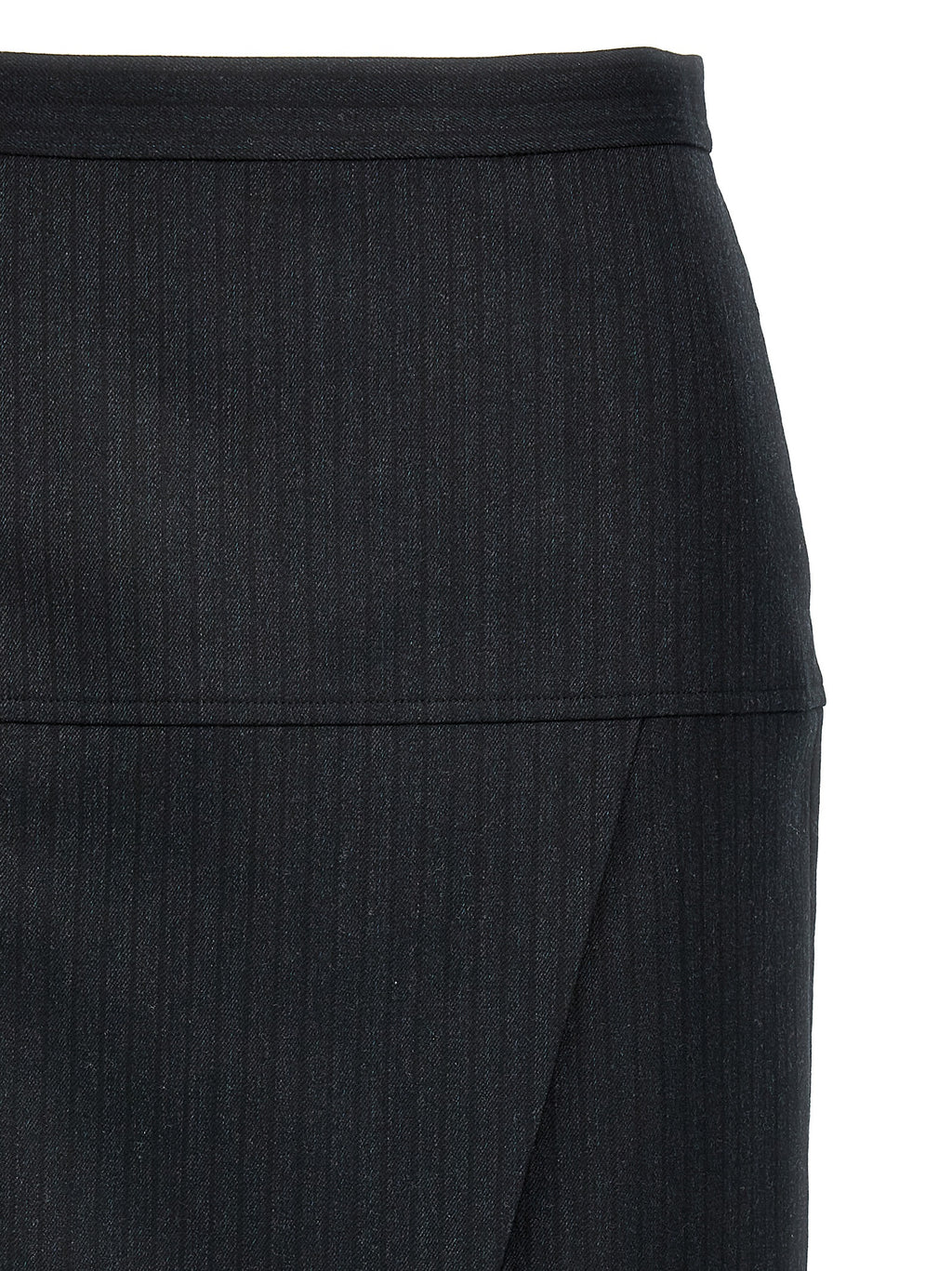 Fendi Gray Virgin Wool Midi Skirt