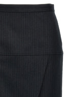 Fendi Gray Virgin Wool Midi Skirt