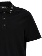 Versace Black Cotton Polo Shirt