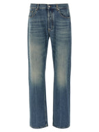 Alexander McQueen Blue Cotton Straight-Leg Jeans