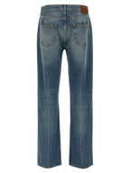 Alexander McQueen Blue Cotton Straight-Leg Jeans