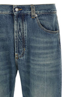 Alexander McQueen Blue Cotton Straight-Leg Jeans