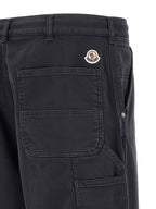 Moncler Blue Cotton Cargo Pants