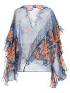 Etro Blue Silk Blouse