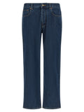 Valentino Garavani Blue Cotton Straight-Leg Jeans