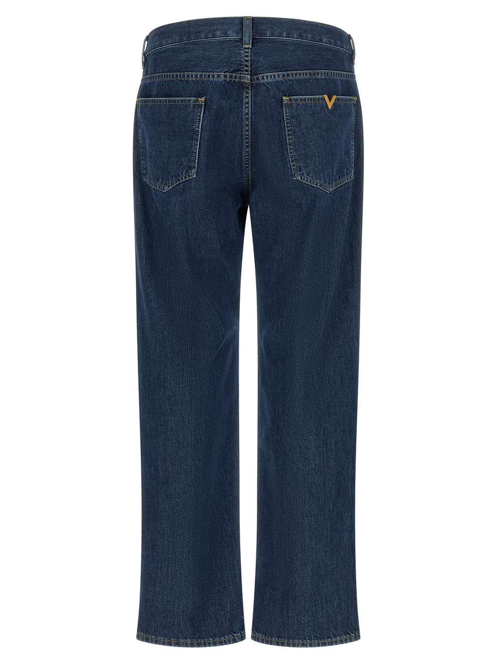 Valentino Garavani Blue Cotton Straight-Leg Jeans