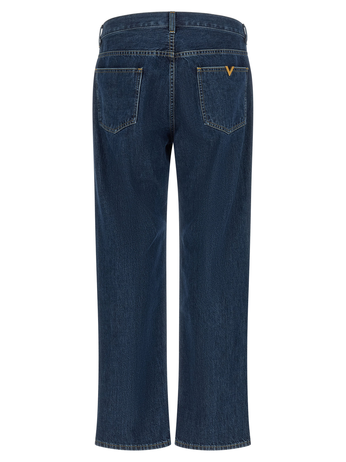 Valentino Garavani Blue Cotton Straight-Leg Jeans