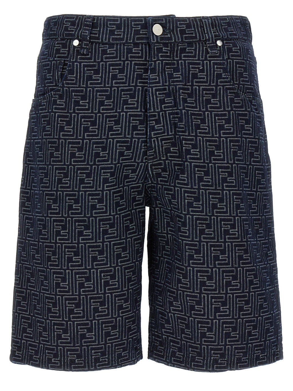 Fendi Blue Cotton Bermuda Shorts