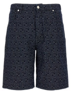 Fendi Blue Cotton Bermuda Shorts