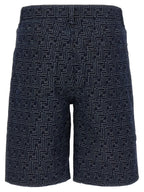 Fendi Blue Cotton Bermuda Shorts