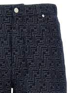Fendi Blue Cotton Bermuda Shorts
