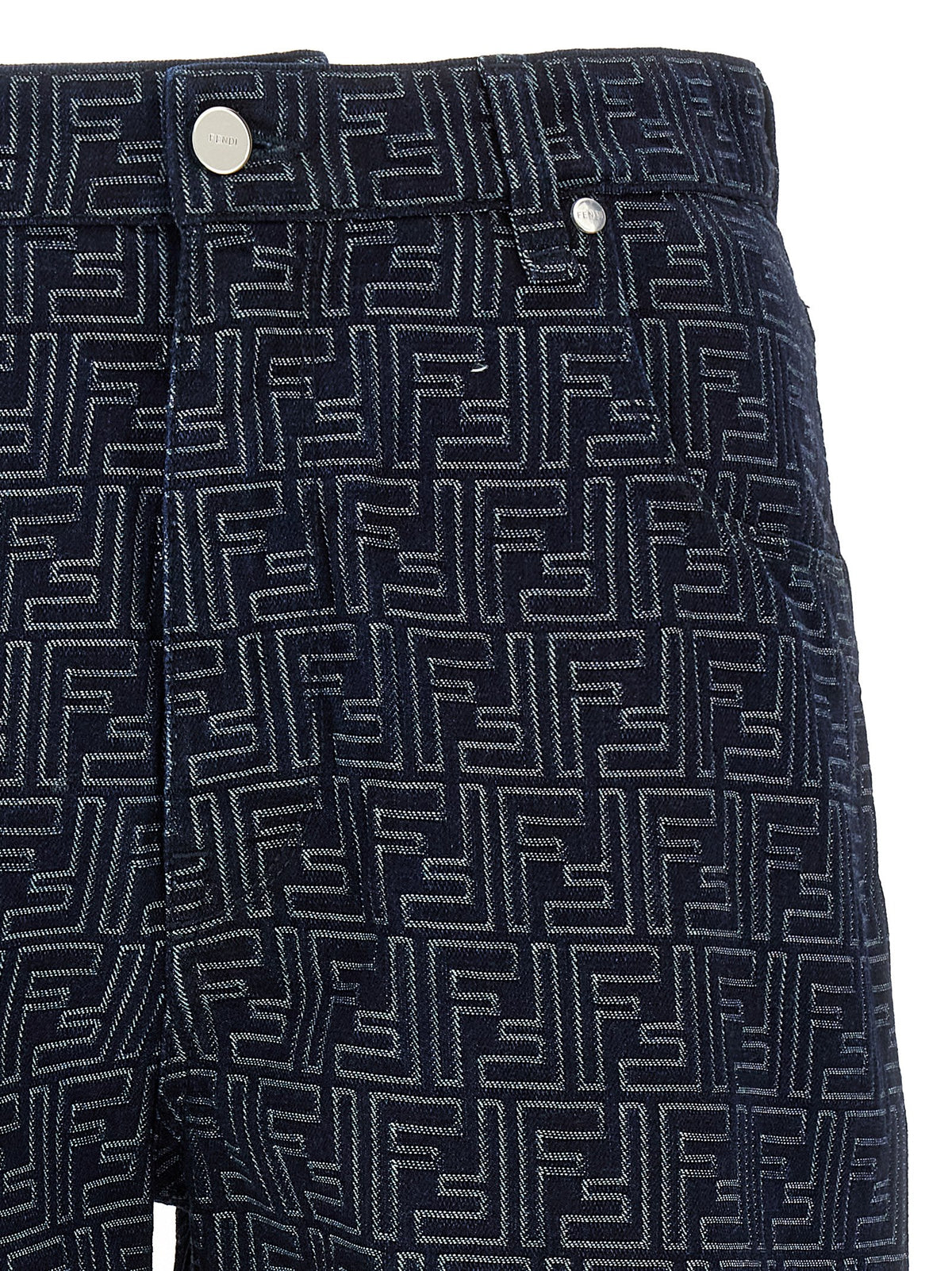 Fendi Blue Cotton Bermuda Shorts