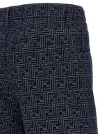 Fendi Blue Cotton Bermuda Shorts