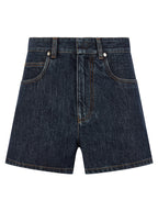 Fendi Blue Cotton Bermuda Shorts
