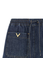 Valentino Garavani Blue Cotton Bermuda Shorts