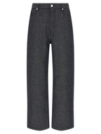 Fendi Gray Linen Straight-Leg Jeans