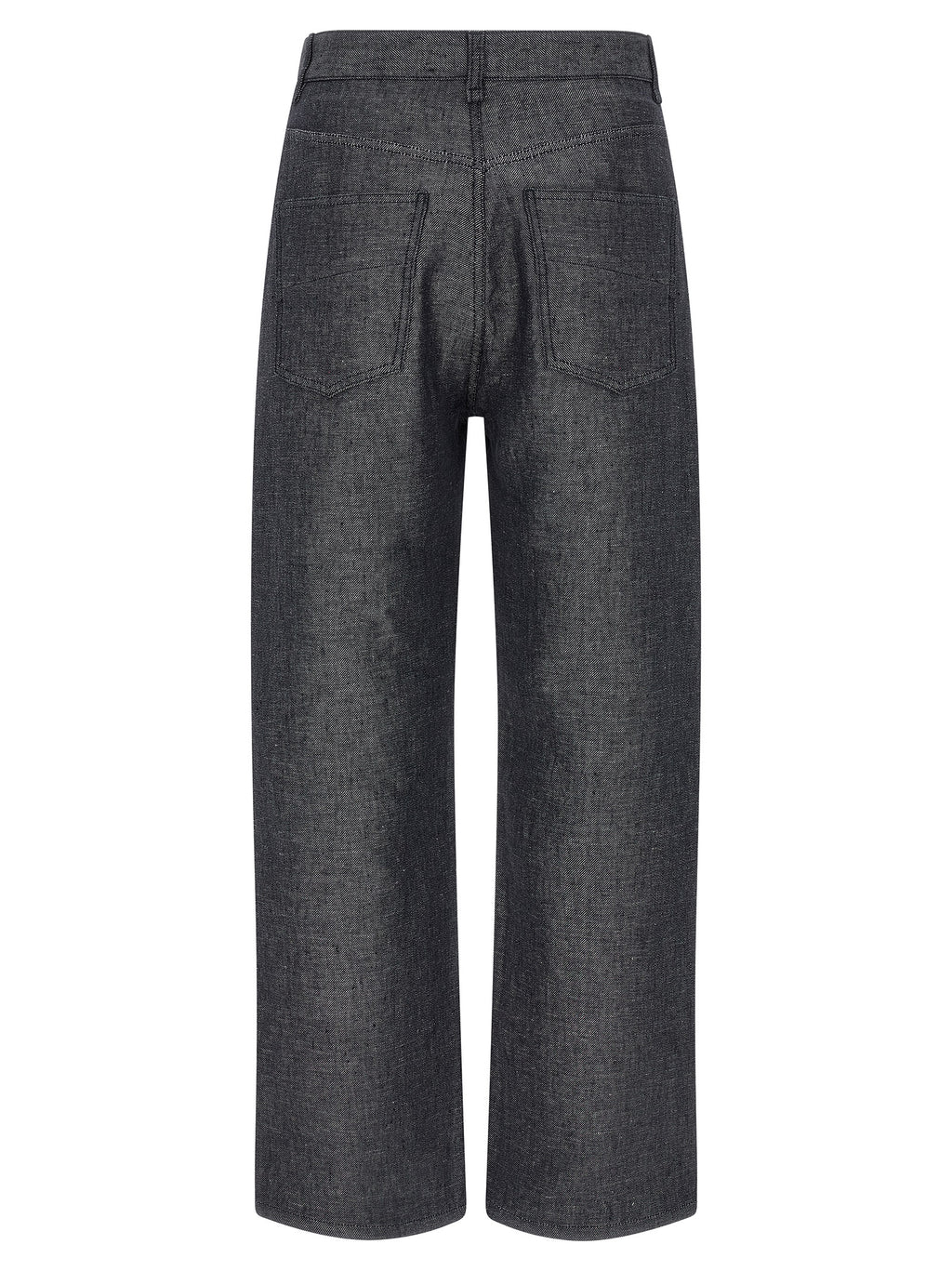 Fendi Gray Linen Straight-Leg Jeans