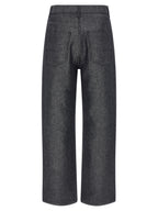 Fendi Gray Linen Straight-Leg Jeans