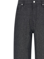Fendi Gray Linen Straight-Leg Jeans