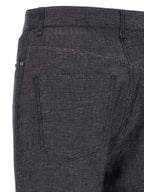 Fendi Gray Linen Straight-Leg Jeans