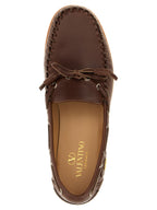 Valentino Garavani Brown Buffalo Leather Moccassin