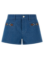 Gucci Blue Cotton Bermuda Shorts