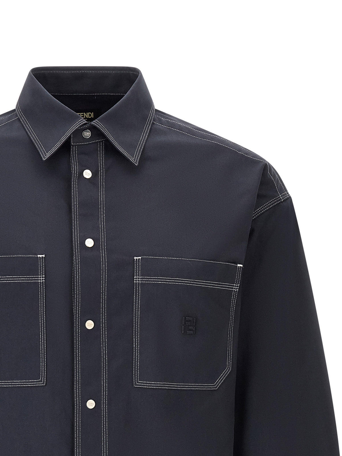Fendi Blue Cotton Blouse