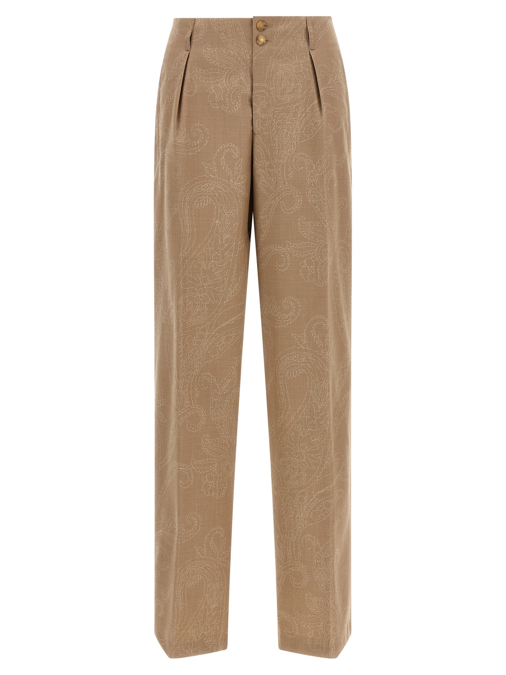 Etro Beige Wool Dress Pants