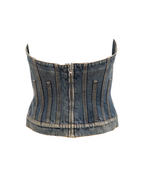 Alexander McQueen Blue Cotton Denim Top