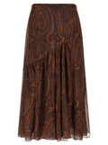 Etro Brown Silk Mini Skirt