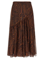 Etro Brown Silk Mini Skirt