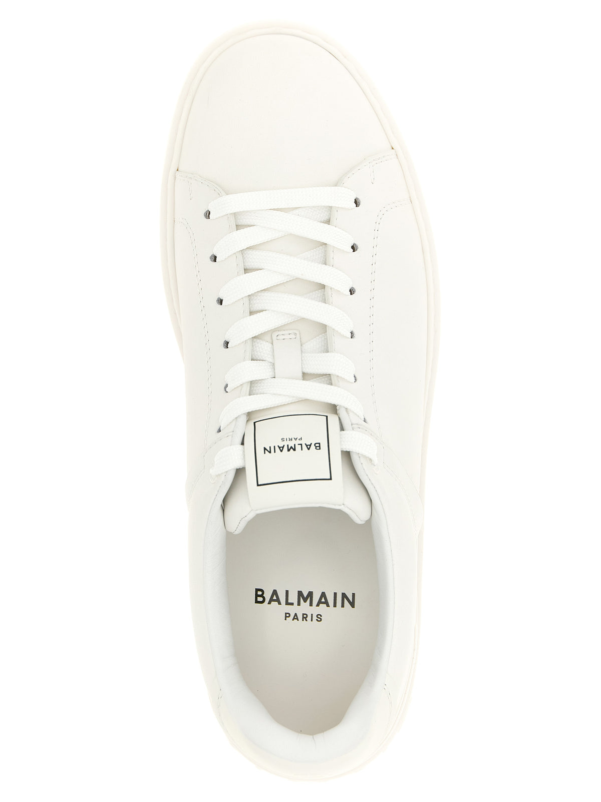 Balmain White Calfskin Low Top Sneakers
