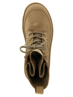 Moncler Beige Leather Lace-Up Boots