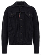 Dsquared² Blue Marabou Cardigan