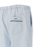 Prada Blue Cotton Casual Pants