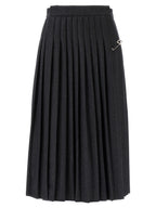 Prada Gray Virgin Wool Midi Skirt