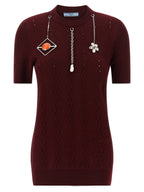 Prada Bordeaux Virgin Wool Cardigan