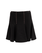 Valentino Garavani Mini Black Skirt with Gold Details