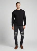 Balmain Black Cotton Slim Fit Jeans