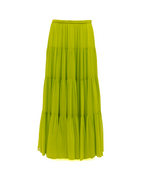Valentino Garavani Lime Green Flowing Maxi Skirt