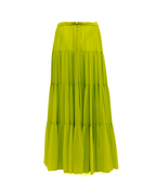 Valentino Garavani Lime Green Flowing Maxi Skirt