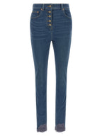 Valentino Garavani Blue Lamb Fur High-Waisted Jean