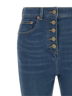 Valentino Garavani Blue Lamb Fur High-Waisted Jean