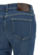 Valentino Garavani Blue Lamb Fur High-Waisted Jean
