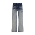 Off-White Gray Cotton Straight-Leg Jeans